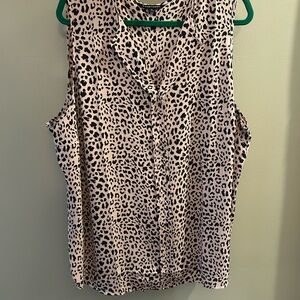 41 Hawthorn Animal Print Sleeveless Blouse
